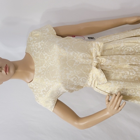 𝅺Gibson X High Sugarplum Holiday Joyeux Cap Sleeve Fit and Flare Dress - Picture 15 of 17